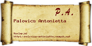 Palovics Antonietta névjegykártya